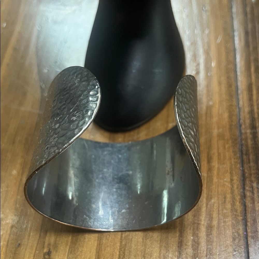 Source Unknown Textured Silver Cuff Bracelet - image 2